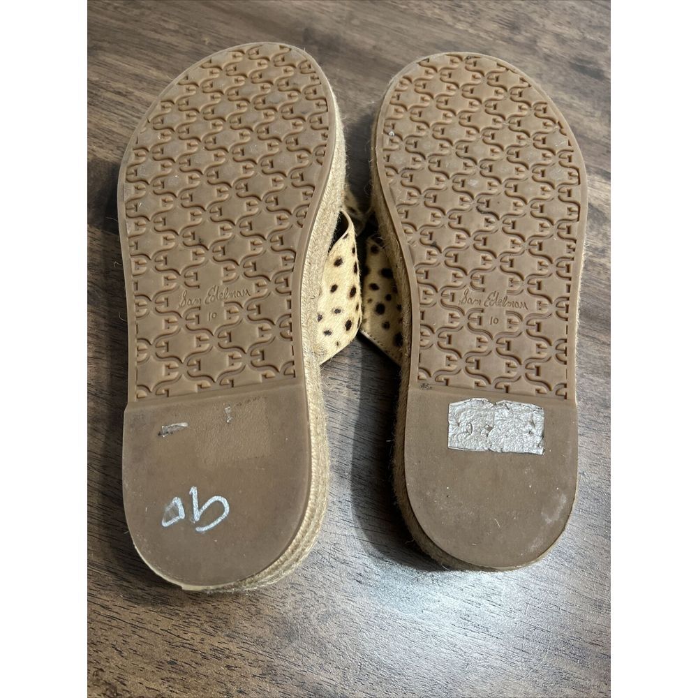Sam Edelman Animal  Cheetah Print Fur Texture Platform Slide Sandal Shoes 10 - Picture 10 of 10